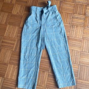 NWOT-Aritzia Wilfred plaid Tie front pants